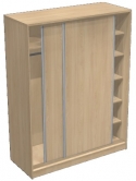 Шкаф гардеробный комбинированный (двери купе)